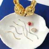 Opal Round Drop Earring DIY Material Copper Wire Double Hanging Wave Ear Line