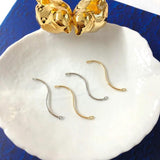 Opal Round Drop Earring DIY Material Copper Wire Double Hanging Wave Ear Line