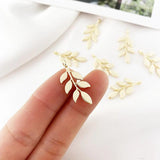 Alloy Leaf Pendant Earrings DIY Key Chain Material