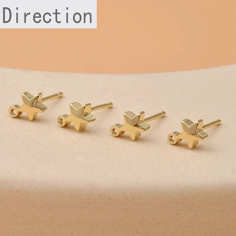 14k Small Love Star Earrings DIY Jewelry Accessories