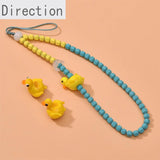 Hand-Made Yellow Duck Beaded Pendant for DIY Jewelry