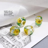 Yellow Flower Dried Plant Beaded Loose Beads DIY Accessory