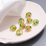 Yellow Flower Dried Plant Beaded Loose Beads DIY Accessory