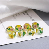 Yellow Flower Dried Plant Beaded Loose Beads DIY Accessory