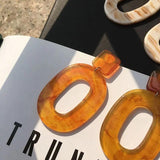 Acrylic Amber Round Diy Earrings 4pcs