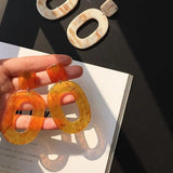 Acrylic Amber Round Diy Earrings 4pcs
