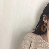 Acrylic Amber Round Diy Earrings 4pcs