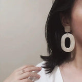 Acrylic Amber Round Diy Earrings 4pcs