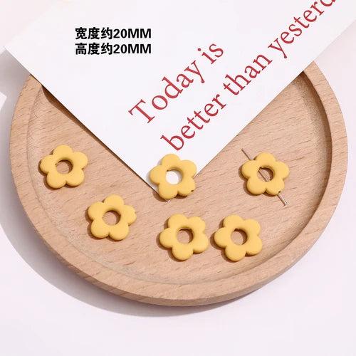 Rubber Milk Hollow Flower Beaded DIY Earrings Bracelet Necklace Material