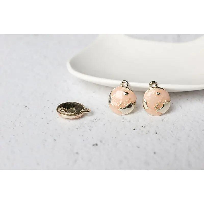 Minimalist Japanese Alloy Drip Earth Pendant DIY Earrings Pack of 10