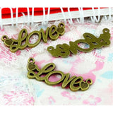 30Pcs Antique Bronze Love Connection Charms Pendant 35*12MM