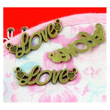 30Pcs Antique Bronze Love Connection Charms Pendant 35*12MM