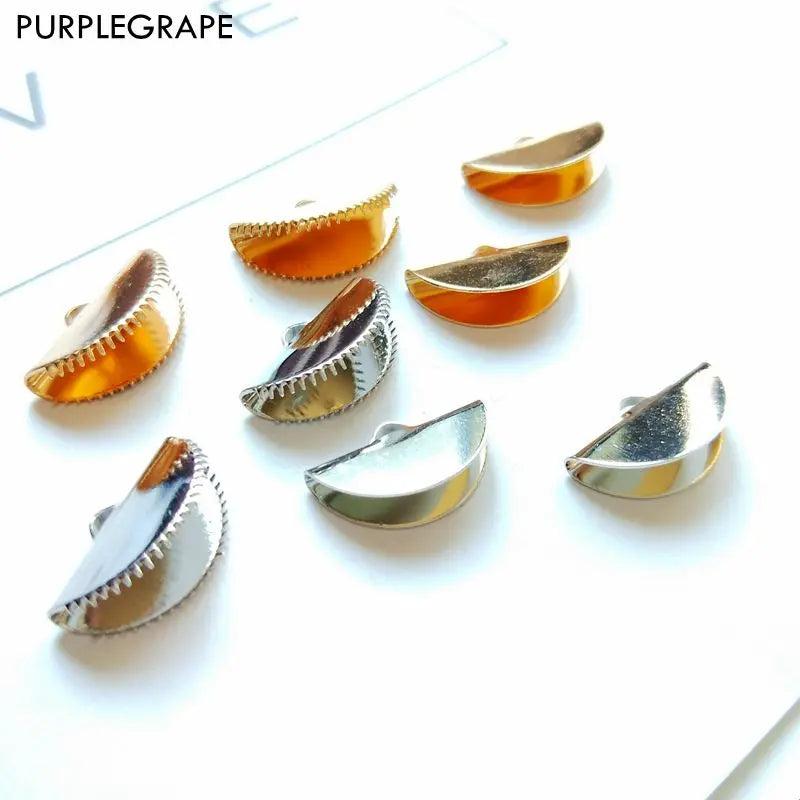 PurpleGrape DIY Earrings Material Alloy Semi-Circular Clips, Pack of 10