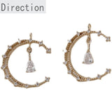 Moon Water Drop Zircon Pendant DIY Necklace Material