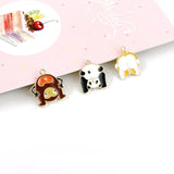 Cartoon Cat Monkey Corgi Panda DIY Earring Key Chain Jewelry