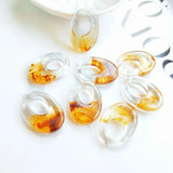 Minimalist Yellow Oval Finger Earrings Pendant DIY Accessories Pack of 8