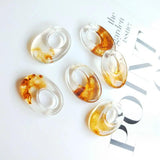 Minimalist Yellow Oval Finger Earrings Pendant DIY Accessories Pack of 8