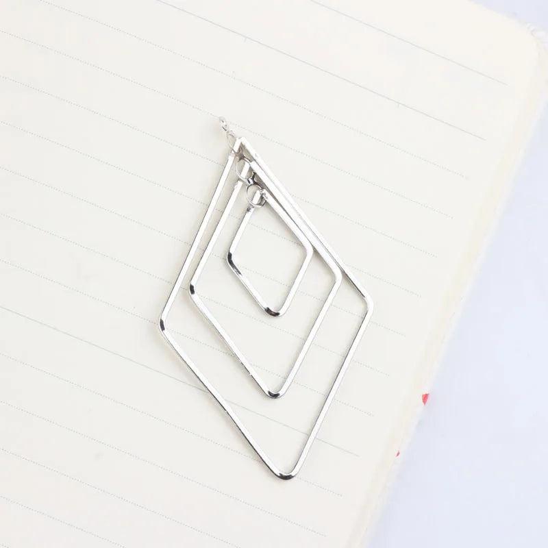 Copper Plated 18k Diamond Shaped Earrings Pendant 6pcs