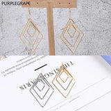 Copper Plated 18k Diamond Shaped Earrings Pendant 6pcs