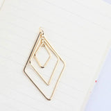 Copper Plated 18k Diamond Shaped Earrings Pendant 6pcs