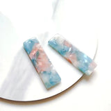 PURPLEGRAPE Minimalist acetate strip pendant earrings
