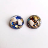 Seashore Resin & Pearl Shell Jewelry Patch Earrings Pendant Set