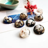 Seashore Resin & Pearl Shell Jewelry Patch Earrings Pendant Set