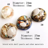 Seashore Resin & Pearl Shell Jewelry Patch Earrings Pendant Set