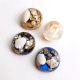 Seashore Resin & Pearl Shell Jewelry Patch Earrings Pendant Set