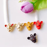 Mouse Shape Eardrop Pendant Charms DIY Jewelry Component 6pcs