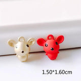 Mouse Shape Eardrop Pendant Charms DIY Jewelry Component 6pcs