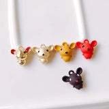 Mouse Shape Eardrop Pendant Charms DIY Jewelry Component 6pcs