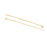 2pcs Gold Plated Ear Wire w/Open Jump Ring 50mm Threader Earrings