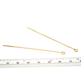 2pcs Gold Plated Ear Wire w/Open Jump Ring 50mm Threader Earrings