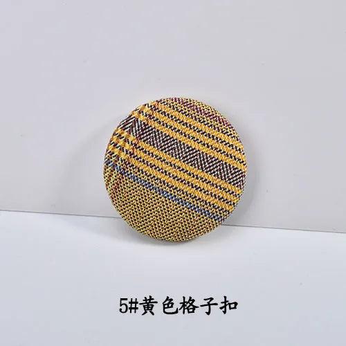 Retro Plaid Fabric Button Earrings DIY Material