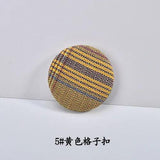 Retro Plaid Fabric Button Earrings DIY Material