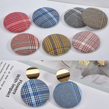 Retro Plaid Fabric Button Earrings DIY Material