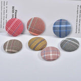 Retro Plaid Fabric Button Earrings DIY Material