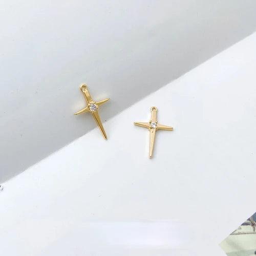 18K Micro Zircon Cross Pendant Christian Jewelry