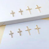 18K Micro Zircon Cross Pendant Christian Jewelry