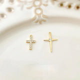 18K Micro Zircon Cross Pendant Christian Jewelry
