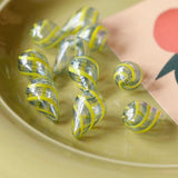 Yellow Water Drop Glass Beads Earrings DIY Accessory Materials