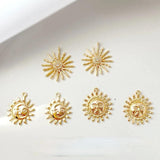 18K Gold-Clad Exaggerated Sun God Moon Pendant DIY Hip-Hop Necklace