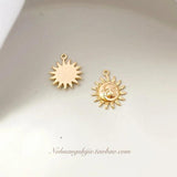 18K Gold-Clad Exaggerated Sun God Moon Pendant DIY Hip-Hop Necklace