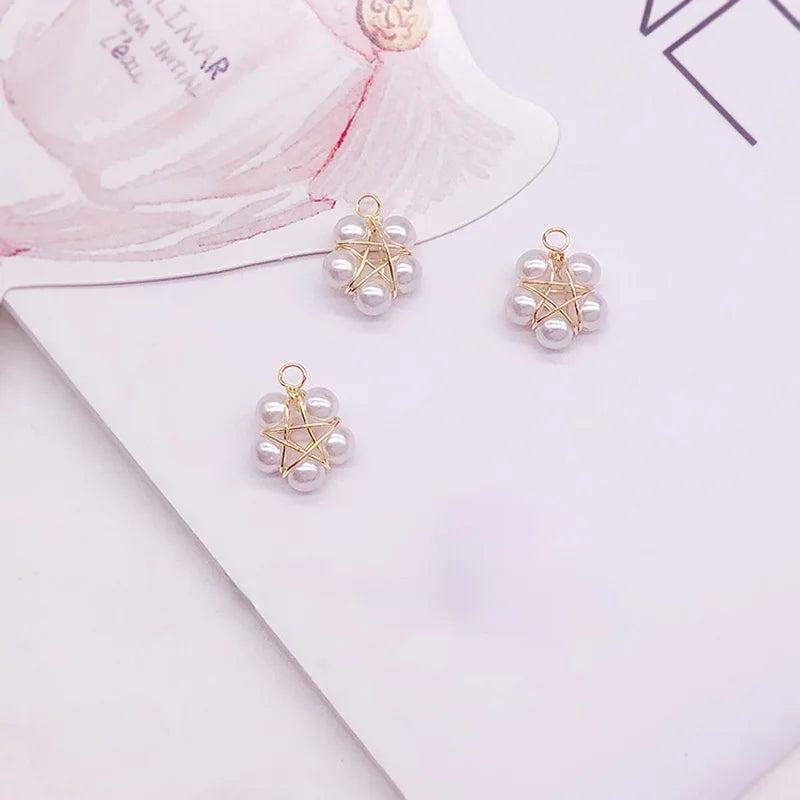 Gold-Plated Pearl Pendant for DIY Earrings