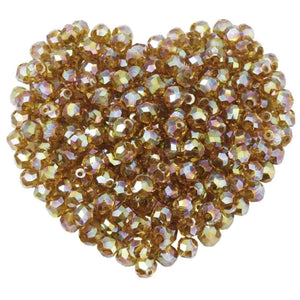 50pcs Electroplated Faceted Crystal Glass Round Loose Spacer Beads