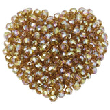 50pcs Electroplated Faceted Crystal Glass Round Loose Spacer Beads