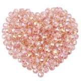 50pcs Electroplated Faceted Crystal Glass Round Loose Spacer Beads