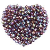 50pcs Electroplated Faceted Crystal Glass Round Loose Spacer Beads