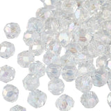 50pcs Electroplated Faceted Crystal Glass Round Loose Spacer Beads
